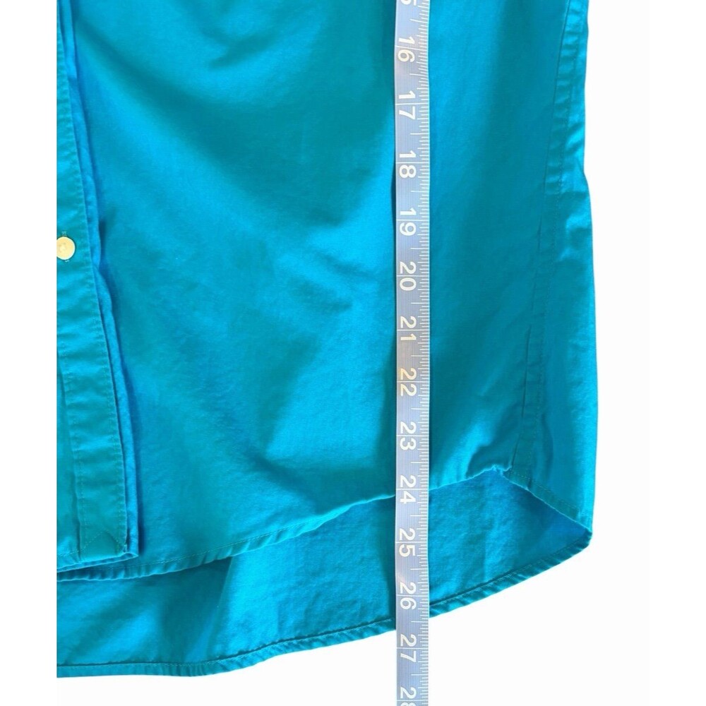 Ralph Lauren Women’s 2X Turquoise Button Front Shirt Plus Size Cotton Top - Picture 9 of 11